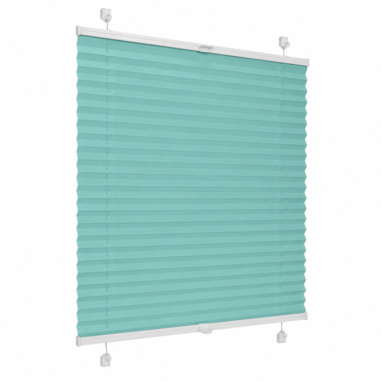 Türkis Plissee 90x100 cm - Ohne Bohren Kompatibilität, Klemmfix Rollo für Fenster innen