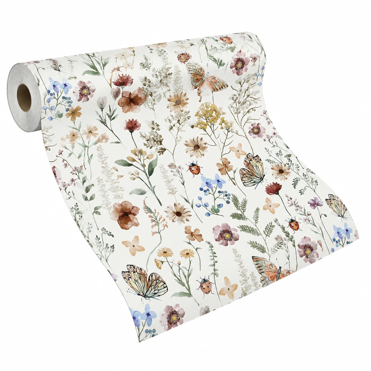 Vintage Schmetterlings- und Blumen-Tapete, 41CM*3M, Selbstklebende Dekorfolie für Möbel und Wände