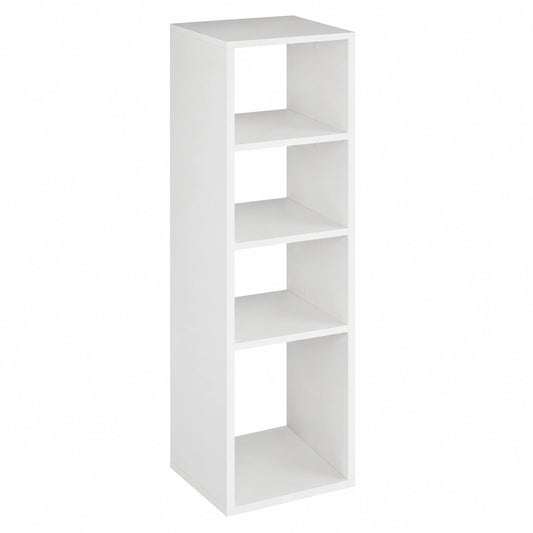 KOMTO Weißes Regal - Vielseitiges Standregal für Büro und Wohnzimmer, 33,8 x 30,7 x 112,5 cm, ideal für Kinderzimmer