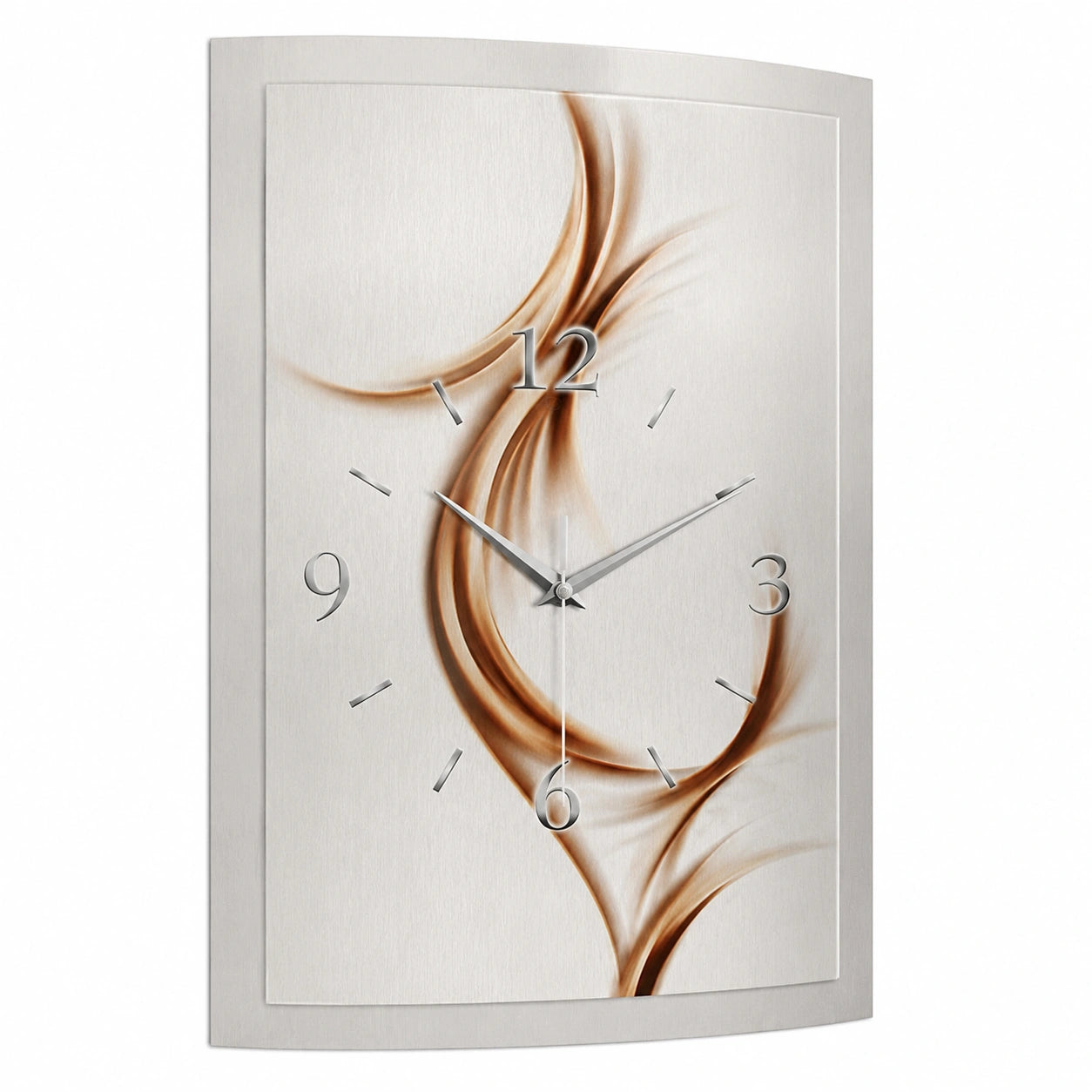 Moderne 3D Designer-Wanduhr mit abstrakten Linien und leisem Funkuhrwerk