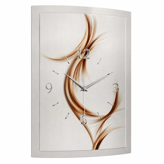 Moderne 3D Designer-Wanduhr mit abstrakten Linien und leisem Funkuhrwerk