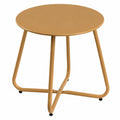 HollyHOME Runder Metall-Balkontisch, Outdoor Beistelltisch für Garten und Terrasse, Kleiner Kaffeetisch in Gold