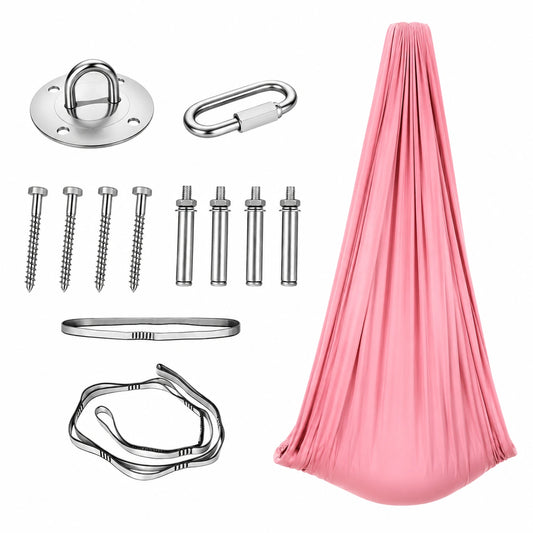 Professionelles Aerial Yoga Hängemattenset für Innenbereich, Belastbarkeit bis 200 kg, inklusive Karabiner und Montagezubehör (150x280 cm)