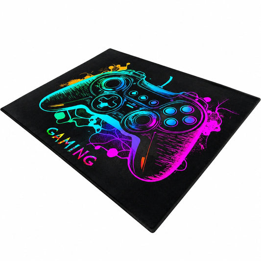 Moderner Gaming-Teppich mit Neon-Graffiti-Design für Wohnzimmer und Schlafzimmer