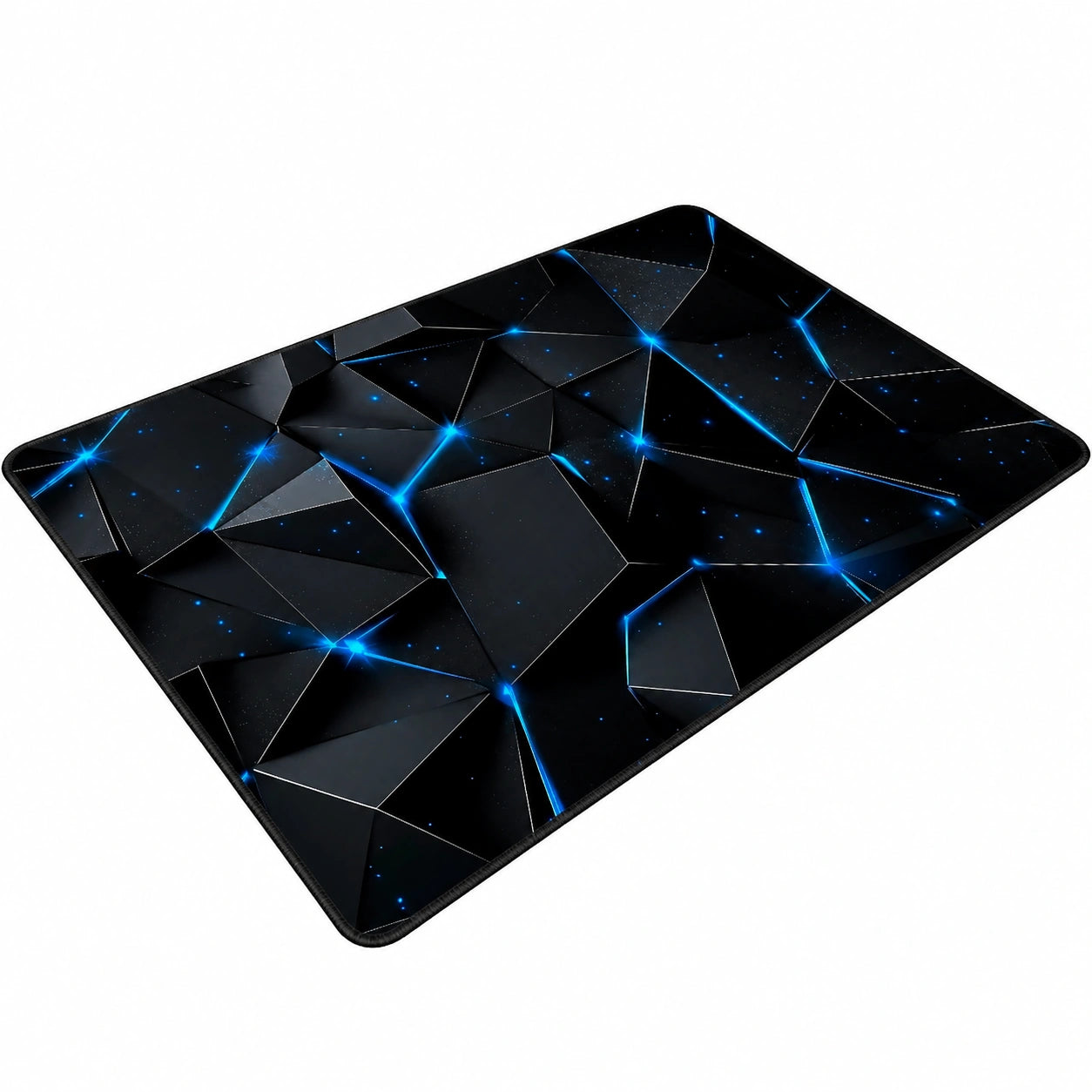 3D Gamer Teppich für Jungen, E-Sport Design in Schwarz-Blau, 100x150 cm
