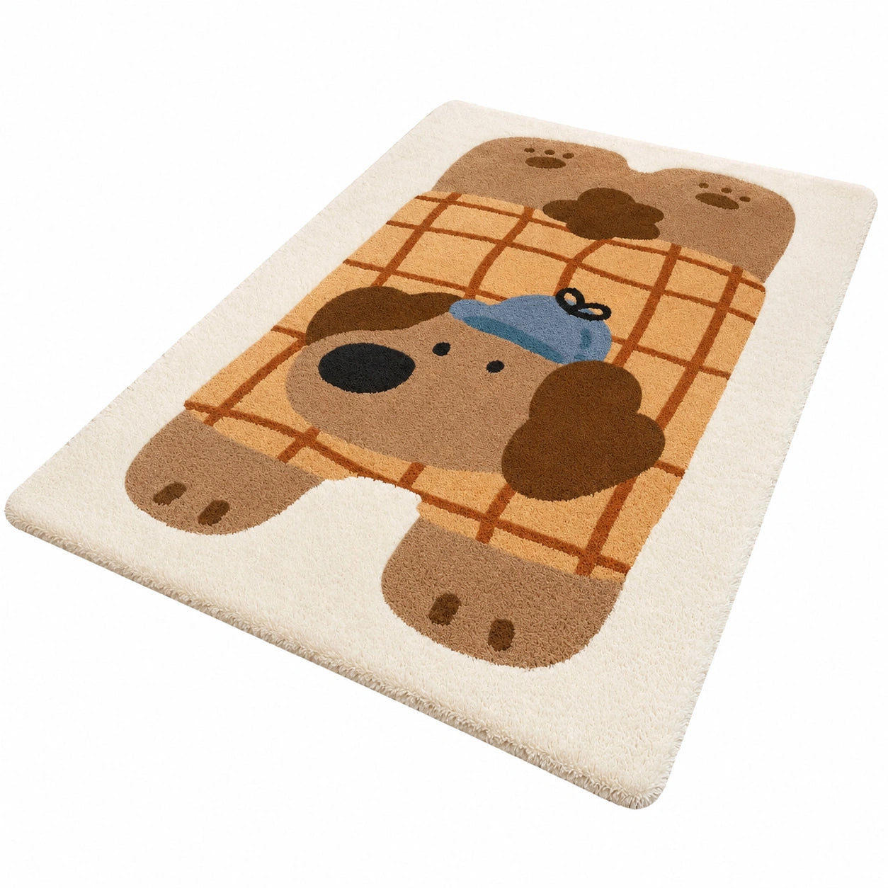 Kinderteppich Cartoon Tiere 3D, Ultraweich und Strapazierfähig, für Wohnzimmer oder Spielzimmer, 120x160 cm, Design 4