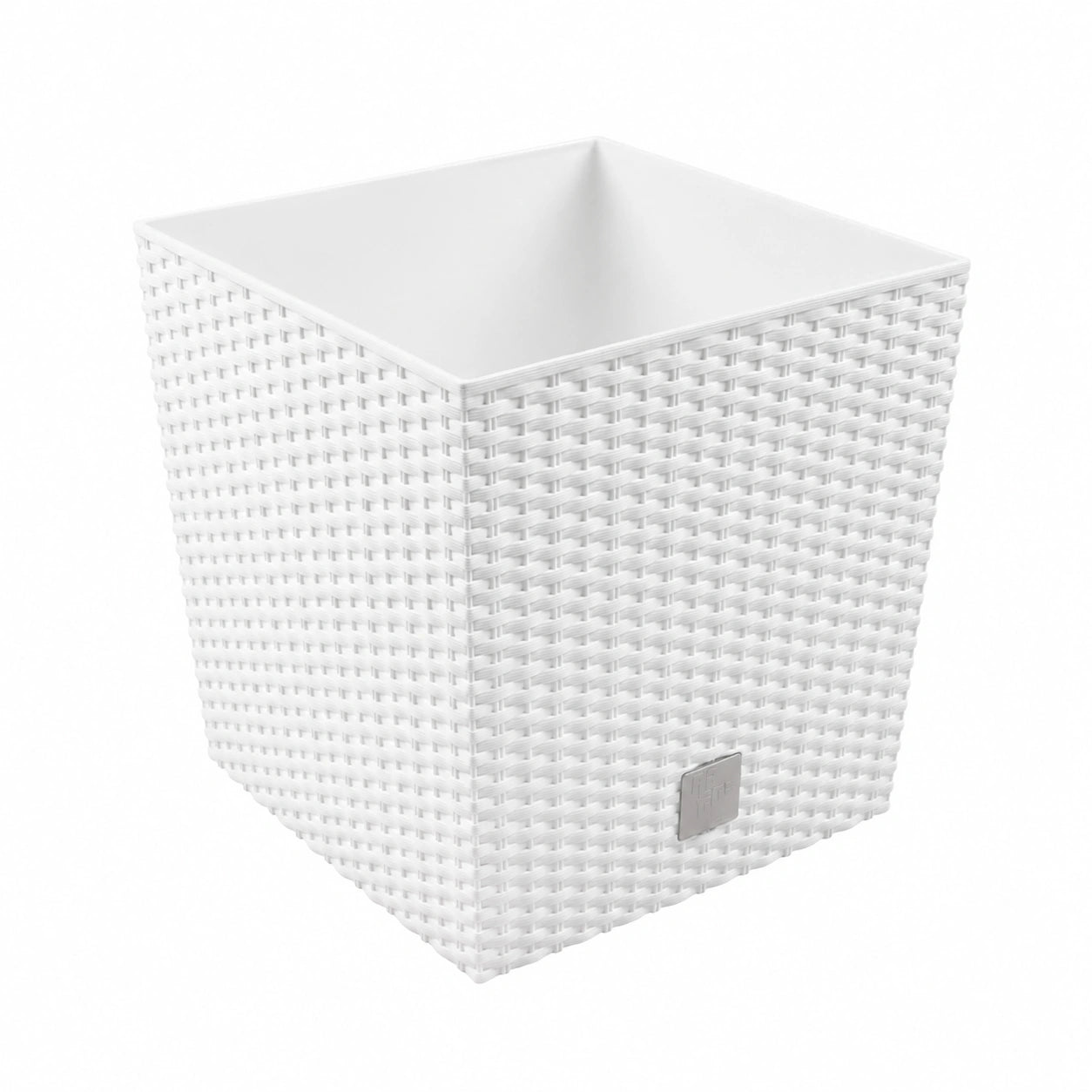 7-Liter Pflanztopf mit Eimer, weiß, 20 x 20 x 20,2 cm