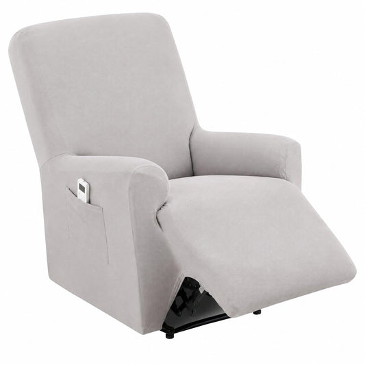 Elastische Jacquard Relaxsesselhusse, Waschbar Hellgrau 70-100 cm