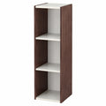 Iris Ohyama, Bücherregal Set aus 2 modularen Möbelstücken, 3 Ablagen, Design für Büro, Schlafzimmer, Wohnzimmer, Braun
