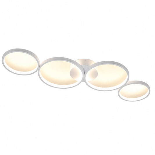 Moderne 4-flammige LED-Deckenleuchte, dimmbar mit Fernbedienung, 55W, Ø88cm, für Wohnzimmer, Schlafzimmer, Büro und Küche