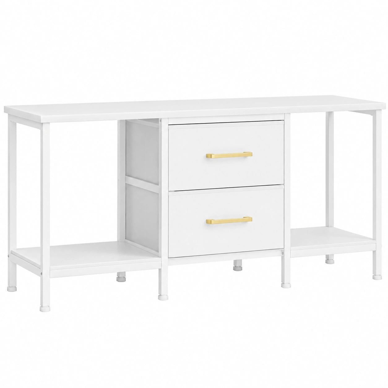 Moderner TV-Schrank mit Stoffschubladen und Ablagefächern für bis zu 47 Zoll, 110x30x50cm