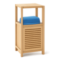 Bambus-Badregal mit 3 Ablagen und Magnetverschluss, 80x36,5x33 cm, für Badezimmer und Wohnzimmer