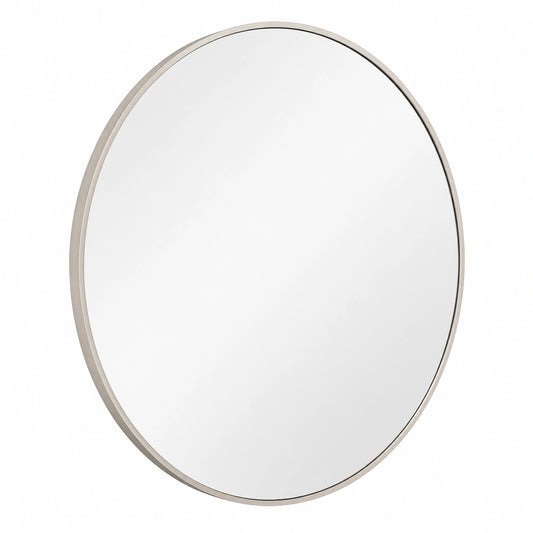Koonmi Runder Wandspiegel 70 cm mit Aluminiumrahmen, Weiß – Ideal für Bad, Wohnzimmer, Schlafzimmer und Eingangsbereiche
