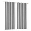 Lichtblockierende Vorhänge aus Leinen, 228 cm, energieeffizient und geräuschdämpfend, mit Haken und Gürtelschlaufe, hellgrau, 127x229 cm, Set aus 2