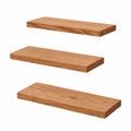 LAMO Manufaktur 3er Set Wandregale aus Holz mit versteckter Befestigung, Größen: 40cm, 35cm, 30cm, Farbe: Dunkel