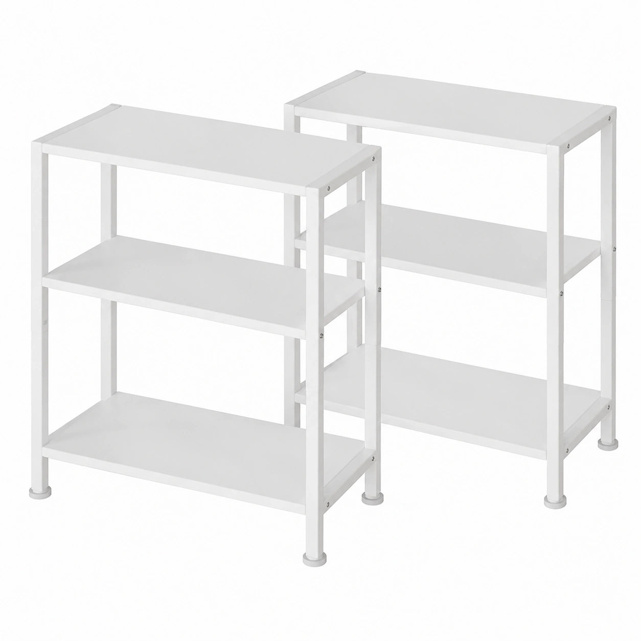 Schmaler Beistelltisch 2er-Set für Wohnzimmer & Büro, Weiß