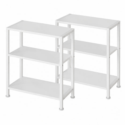 Schmaler Beistelltisch 2er-Set für Wohnzimmer & Büro, Weiß